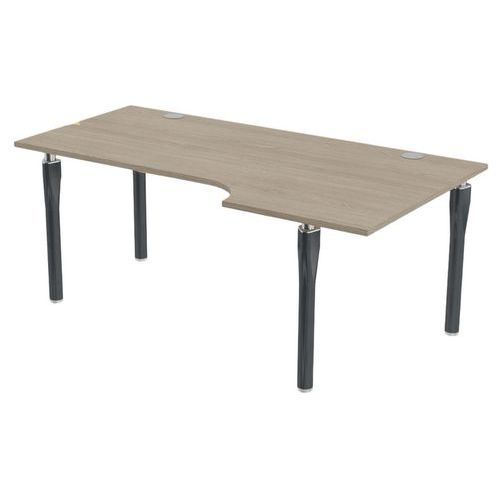 BUREAU NOGA COMPACT DROITE 180 X 100 CM CHÊNE GRIS ANTHRACITE
