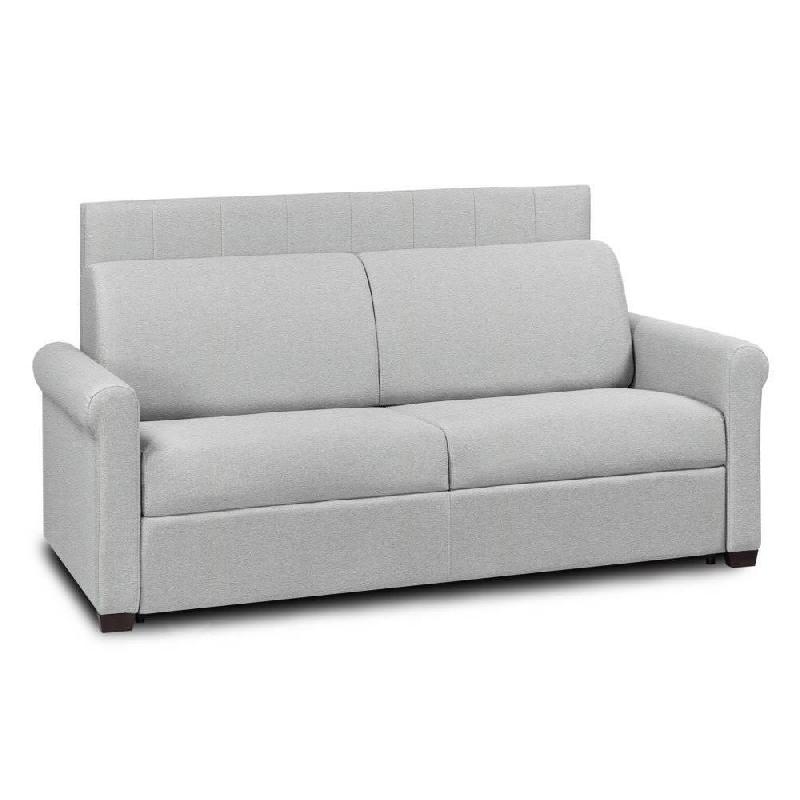 Canapé-lit OPERA Express - Lattes 120cm - Matelas 16cm - Tête de lit intégrée - Polyuréthane gris clair_0