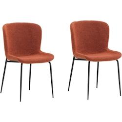 Chaise en métal et tissu bouclette Modesto (Lot de 2) Venture Home - noir 3700866383466_0