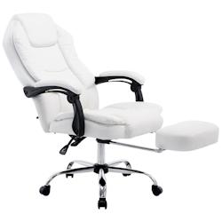 CLP Fauteuil de bureau Castle similicuir Blanc - blanc polyester 191536802_0