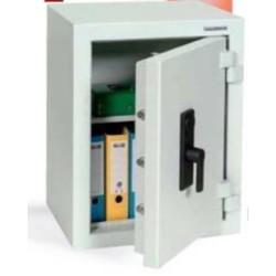 Coffre-fort double protection anti-vol et anti-feu - Classe 1 EN 1143-1 - 2 étagères - 134 kg - Gris clair_0