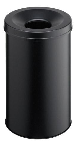 CORBEILLE À PAPIER MÉTAL DURABLE NON FEU NOIRE 30 L