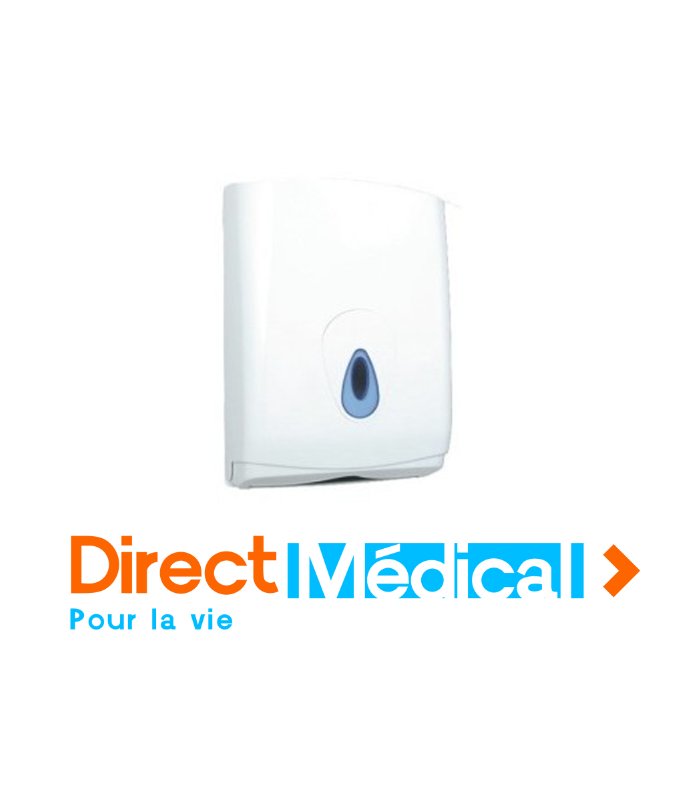 Distributeur ABS blanc pour essuie-mains pliés - adapté aux feuilles en V et W - Direct Medical Exclusiv_0