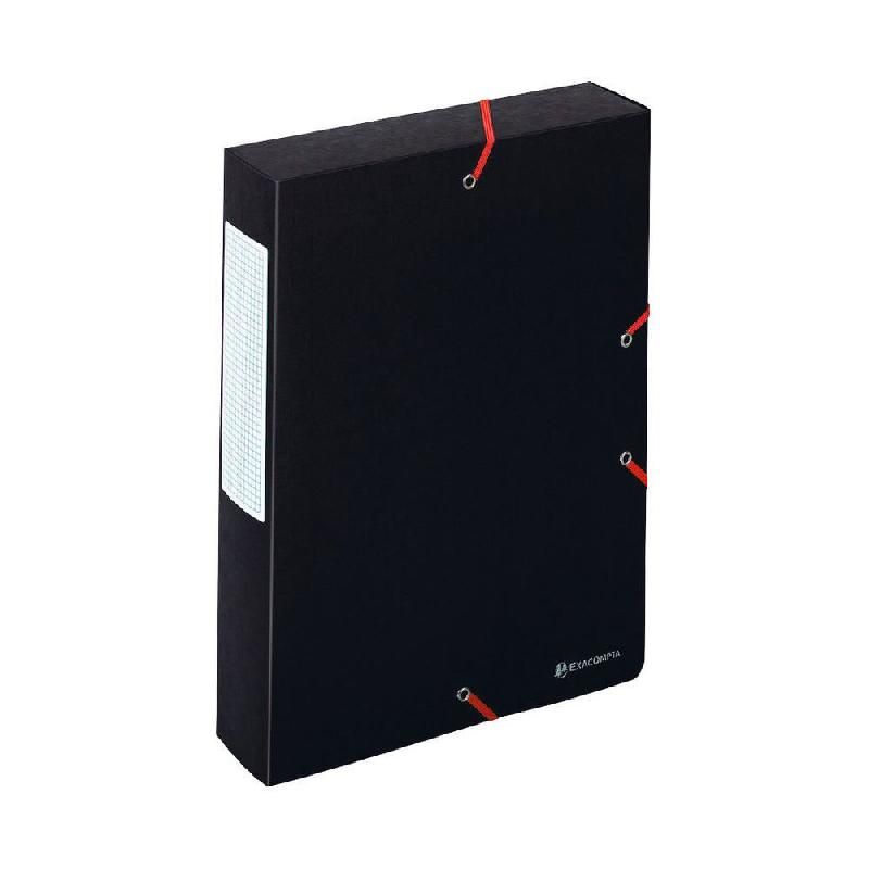 EXACOMPTA CHEMISE 3 RABATS SCOTTEN EXACOMPTA - CARTE 7/10E - DOS DE 6 CM - NOIR (PRIX À L'UNITÉ)