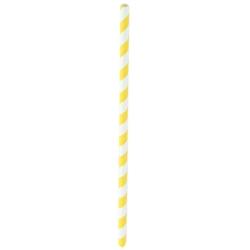 FHC - Paille Papier jaune/Blanc  6mm  H210mm - 600Pcs - jaune papier 3282552142637_0