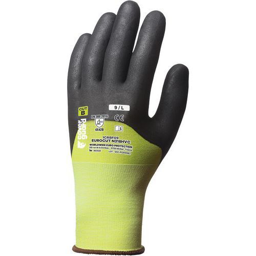 GANTS ANTICOUPURE EUROCUT N318HVC CUT B. HPPE J18 JAUNE - 11
