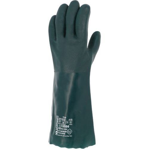 GANTS DE MANUTENTION MULTI USAGES À DOUBLE INDUCTION PVC VERT TAILLE 10 - SINGER SAFETY