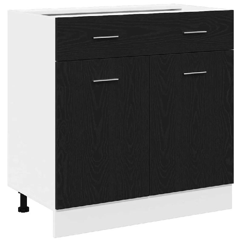Helloshop26 - Armoire suspendue moderne avec tiroir et étagère 80 x 31 x 81 cm rangement pratique en bois d'ingénierie chêne noir 02_0051966 - noi_0
