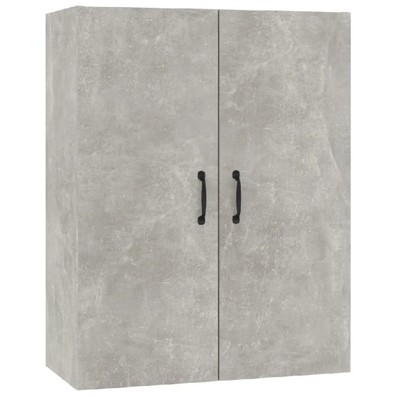Helloshop26 - Armoire suspendue murale contemporaine 69,5 x 34 x 90 cm grand espace de rangement en bois gris béton 02_0048019 - gris Bois massif 300_0