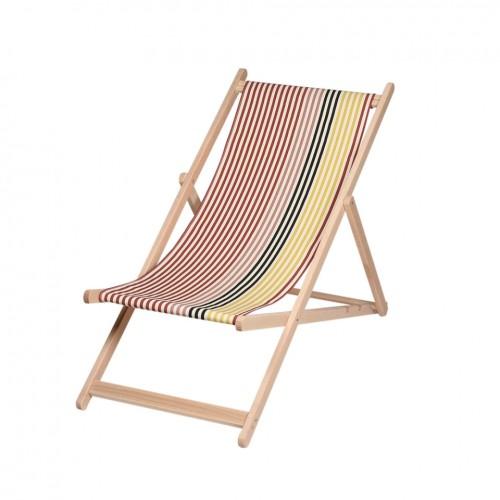 LOT DE 2 CHILIENNES PLIANTES - 100 % COTON - BOIS HÊTRE - MULTICOLORE - BIAUDOS AVRIL PARIS