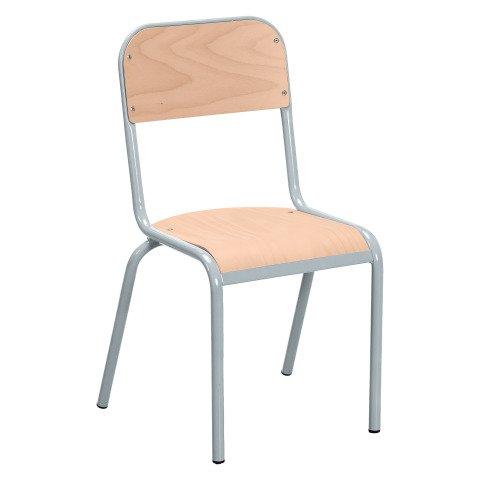 LOT DE 2 - CHAISE SCOLAIRE LUDO - TAILLE 3 - GRANDE SECTION MATERNELLE - GRIS