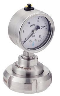 Manomètre en acier inoxydable 316L avec séparateur à membrane - Béné Inox - pour fluides visqueux jusqu'à 40 bar_0