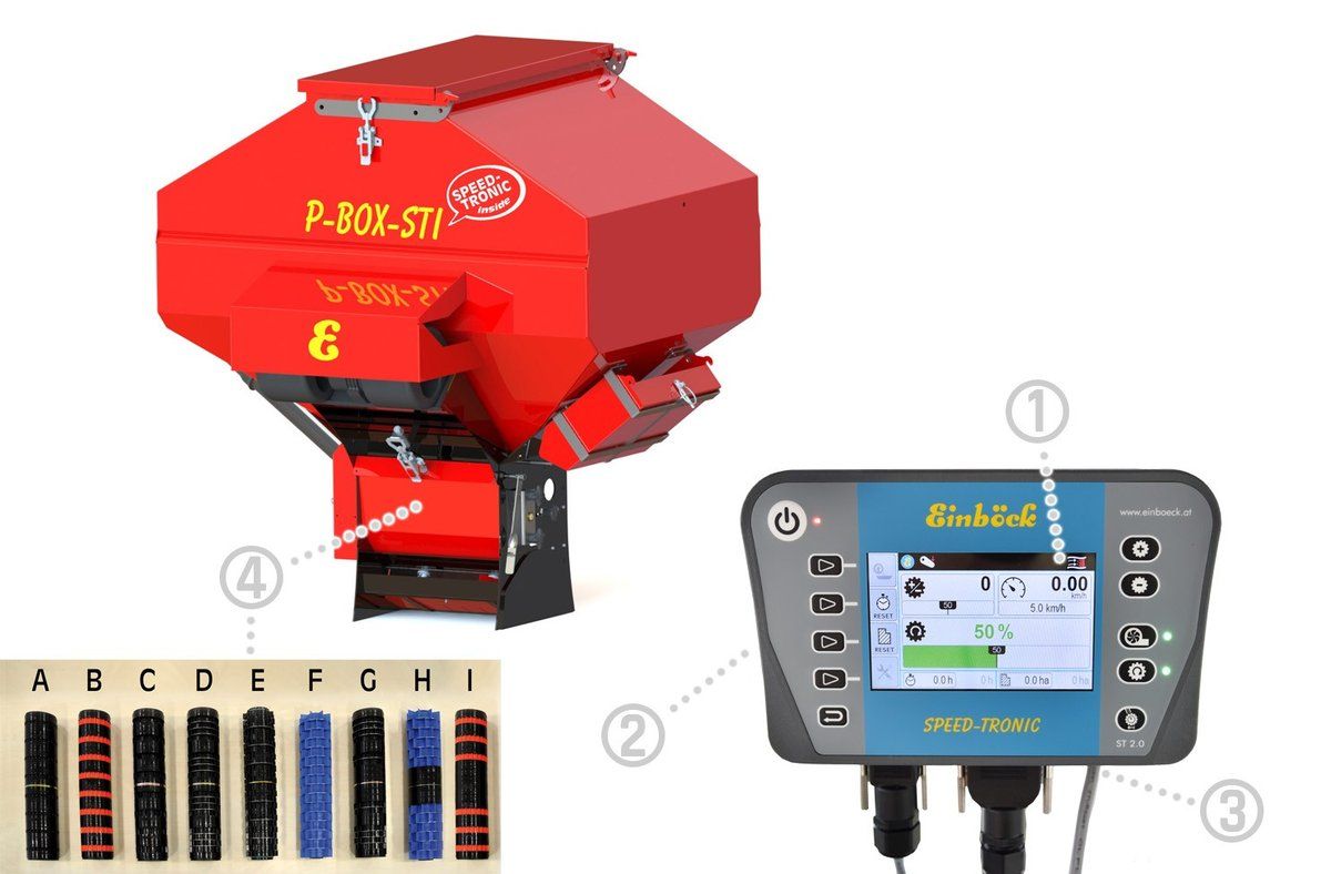 P-BOX-STI - Semoir agricole Einböck - réglage électrique - quantité 1 à 300 kg/ha_1