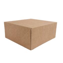 Packnwood FHC - Lot de 50 boîtes pâtissières en carton kraft brun - 180x180x80mm - marron - recyclable et compatible micro-ondes_0
