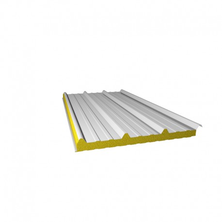 Panneau sandwich de bardage pour toiture 100 mm, avec isolation PIR et sous-face acier_0