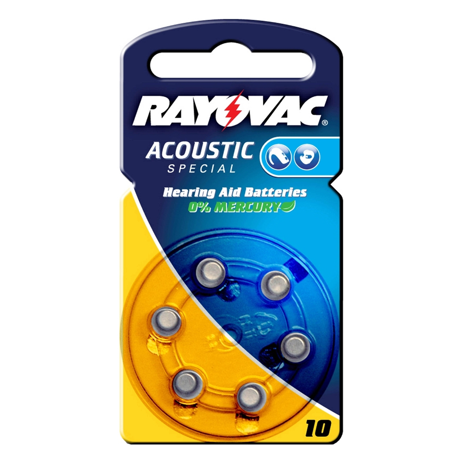 VARTA PILES RAYOVAC 10 ACOUSTIC, 1,4V, 105 M/AH