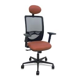 Piqueras y Crespo Silla Zulema sincro malla negra asiento bali marrón brazos 2D ruedas 65mm cabecero - marron multi-matériau 390SM840B363B2DB68R65C_0