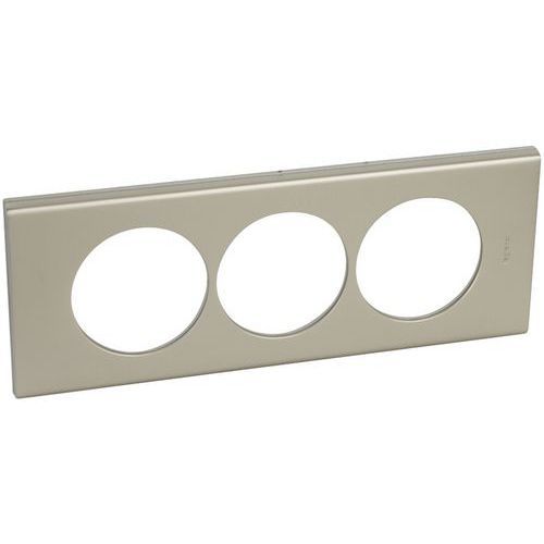 PLAQUE CÉLIANE 3P RÉNOVATION ENTRAXE 57MM NICKEL VELOUR - LEGRAND