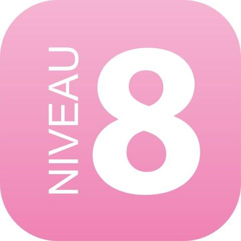 PLAQUE SIGNALÉTIQUE EN DRAPEAU PLEXI - NIVEAU 8 (ROSE)