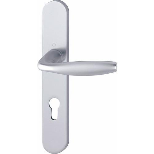 POIGNÉES SUR PLAQUES CLÉ I - ALU ASPECT INOX - 38-47 - NEW YORK HOPPE