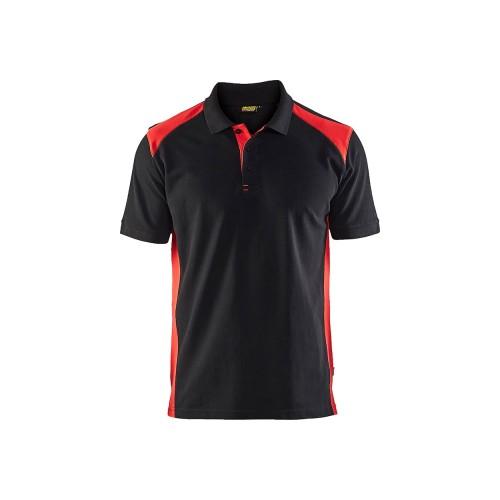 POLO DE TRAVAIL EN COTON PIQUÉ 3324 - NOIR ET ROUGE - S BLAKLADER