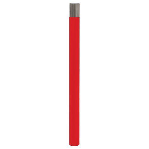 POTELET HAUTE VISIBILITÉ Ø 76 MM INOX BROSSÉ ZINC ROUGE 3020 - PROCITY