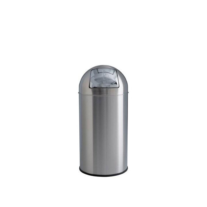 Poubelle inox 40 Litres à papier PUSH, finition satinée, APOLLINO - gris 8033433771256_0