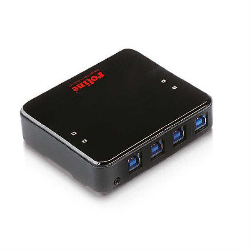 ROLINE Commutateur manuel 4 PCs, 4 ports USB 3.2 Gen 1_0