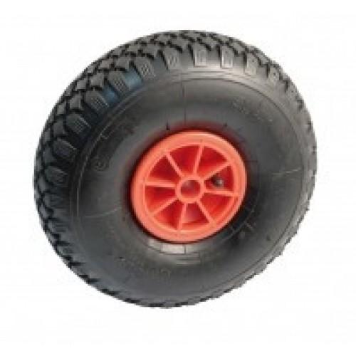 ROUE GONFLABLE BANDAGE NOIR - 260 MM - ALÉSAGE 25 MM - 150 KG - ALÉSAGE LISSE AVL