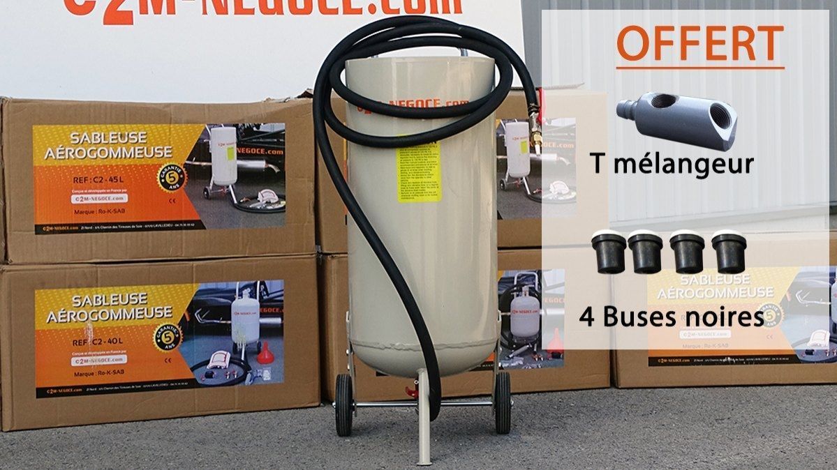 Sableuse Aérogommeuse - Ro-K-SAB - 44 litres - avec détendeur et accessoires inclus_0