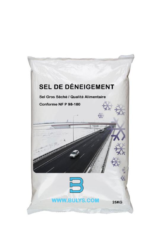 Sel de déneigement - sac 25 kg - gros essoré - qualité alimentaire - norme NF-P 98-180 - Bulys_0