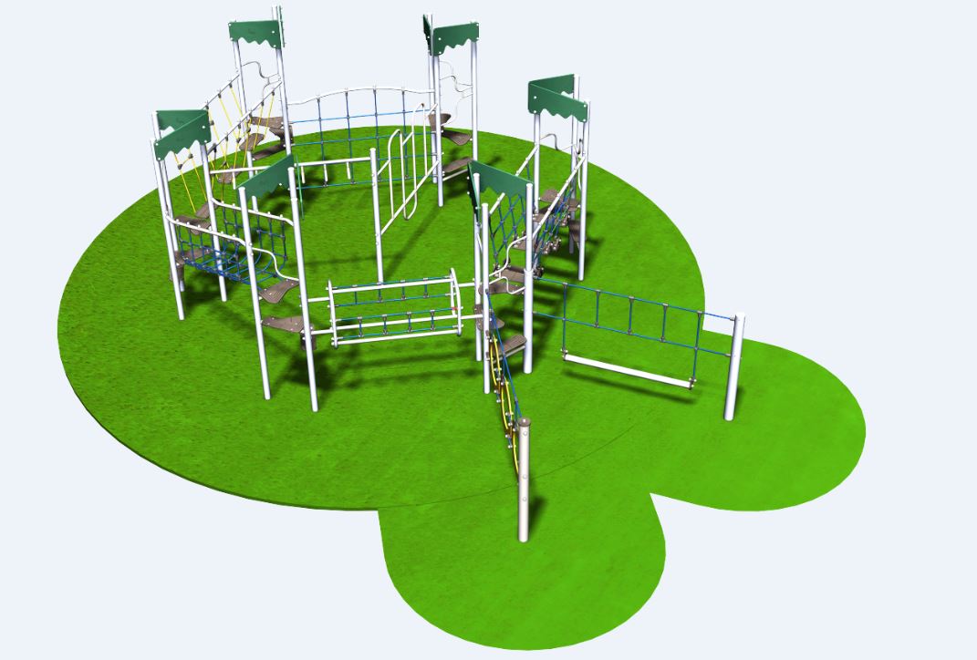 Structure de jeux combinées circulaire 6 tours - gamme Accrobatics AC61501I - CREA Équipements_0