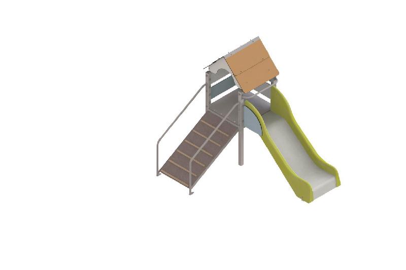 STRUCTURE FRIPOUNETTE BABY-GLISSE - ACIER - SCELL - INOX - ORANGE/BLEU-WIKI CAT - MANUTAN COLLECTIVITÉS