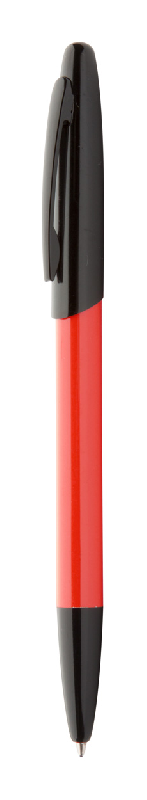 Stylo bille en aluminium - attributs noirs - encre bleue - couleur rouge - 15g_0