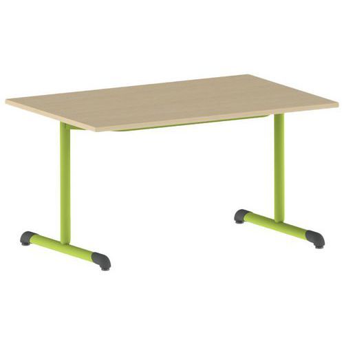 TABLE BANDANA 120 X 80 FIXE T4 STRAT HÊTRE MIEL- VERT 1864 - MOBIDECOR
