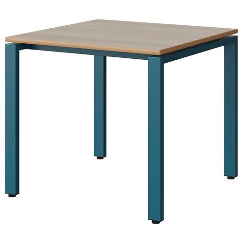 TABLE MALIBU 80X80 T5 SOUDÉ STR ALAI ACACIA/BLEU 5025