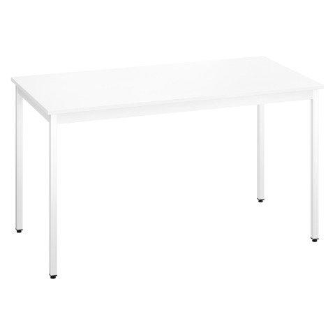 TABLE MULTI-USAGES L 140 X P 70 CM BLANC PIEDS BLANCS