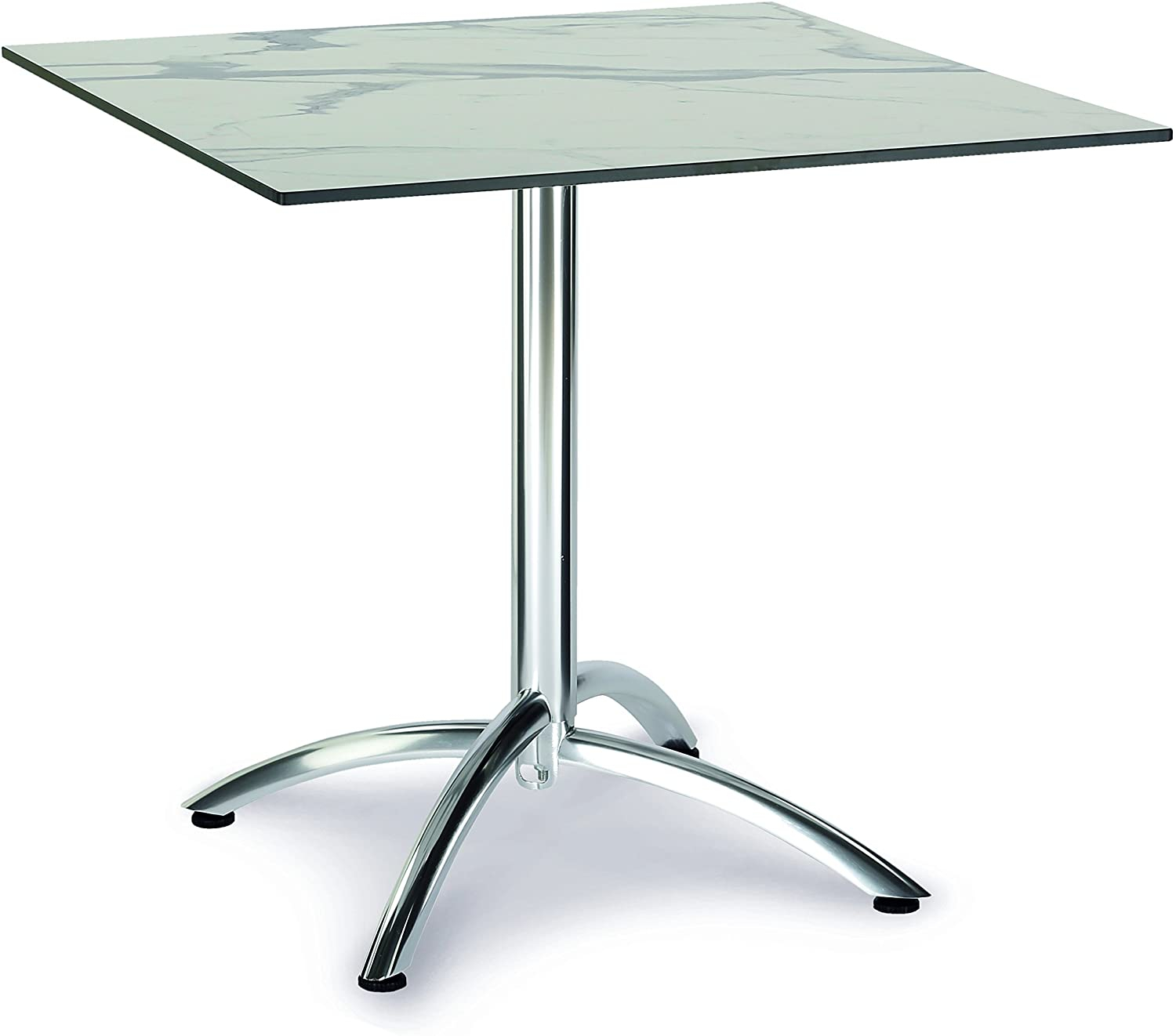 TABLE PLIANTE FIRENZE 80X80 CM CARRÉE ARGENT/MARBRE
