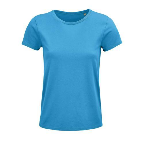 TEE-SHIRT PERSONNALISABLE FEMME COTON ORGANIQUE BIO JERSEY 150 AQUA