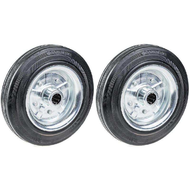 Roue en caoutchouc solide de 200 mm, centre en acier, 200 kg chacune, roues de camion 8