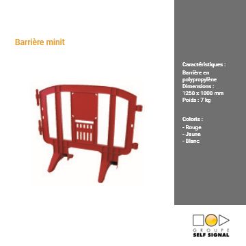 Barrière Minit - En polypropylène - 1250 x 1000 mm - Plusieurs couleurs disponibles_0