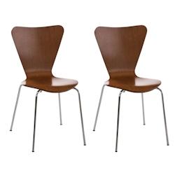 Décoshop26 - Lot de 2 chaises de séjour bureau en bois marron et métal CDS10013 - marron 3000204948709_0