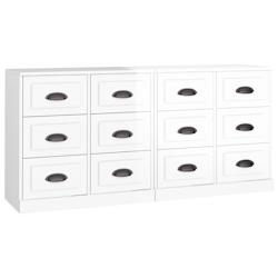 Helloshop26 - Buffet bahut commode armoire meuble de rangement organisateur cuisine salle de séjour salons lot de 2 brillant bois 02_0036723 - 300021_0