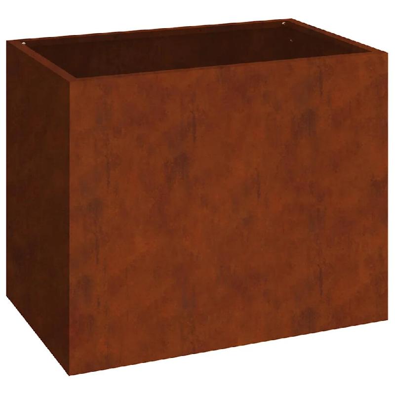 Helloshop26 - Cache-pot de jardin moderne minimaliste 50 x 32 x 40 cm durable style industriel en acier patiné 02_0052466 - métal 3000237435283_0