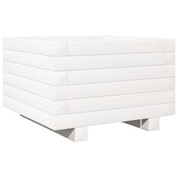 Helloshop26 - Jardinière bac lit surélevé plantes fleurs terrasse jardin 40 x 40 x 26,5 cm bois de pin massif blanc 02_0037529 - 3000214258041_0