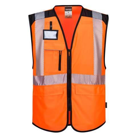 LOT DE 2 - PORTWEST PW309 GILET MULTIPOCHES HAUTE-VISIBILITÉ PW3 - TAILLE M