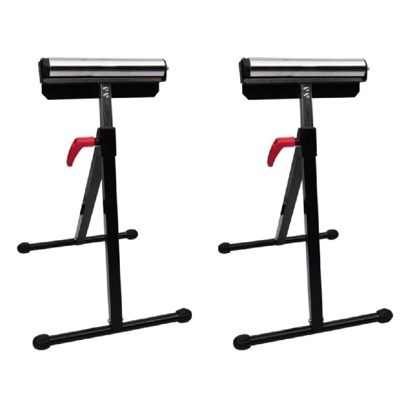Lot de 2 servantes d'atelier à rouleaux - outils garage et bricolage - hauteur réglable 67 à 101 cm - charge 60 kg_0