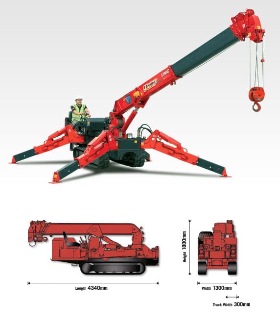 Mini grue araignée en location avec une portée maximale de 14,45 m - UNIC URW 376_0
