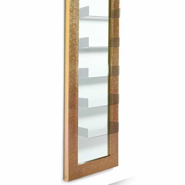 Présentoir Gold Display FJ 1310 - avec tablettes en plexiglas noir ou transparent, fond blanc et cadre en polystyrène moulé_0