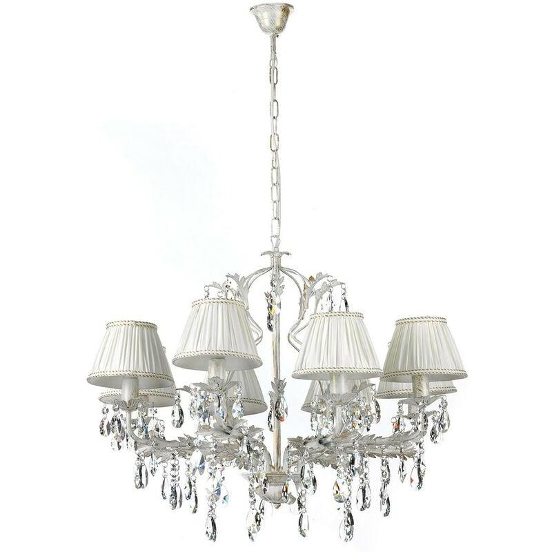 Lustre De Cuisine En Fer Blanc Or Trois Lumières Blanc 79x H54 Cm